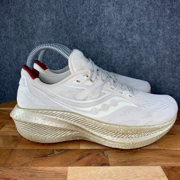 Saucony Shoes - Saucony Triumph 20 Womens Size 7 Running Shoes White Gold Athletic Sneakers Brie